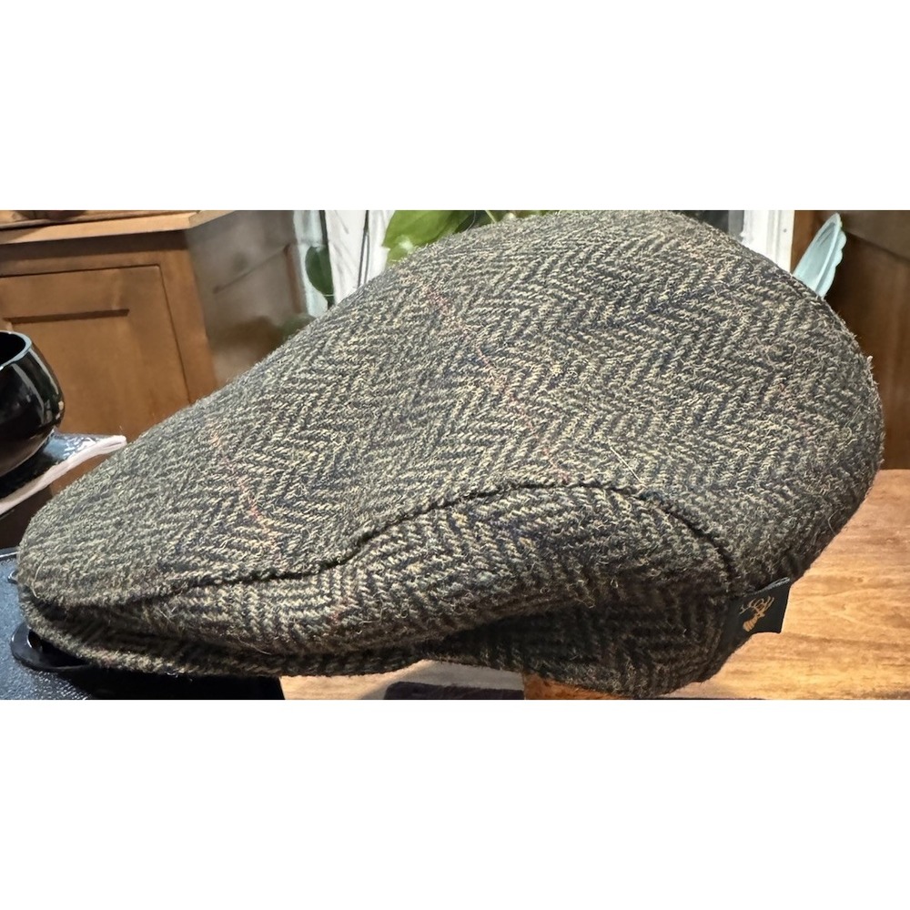 Mucros L Weavers Workshop Trinity Wool Tweed Newsboy Hat Cap Ireland Quilted EUC